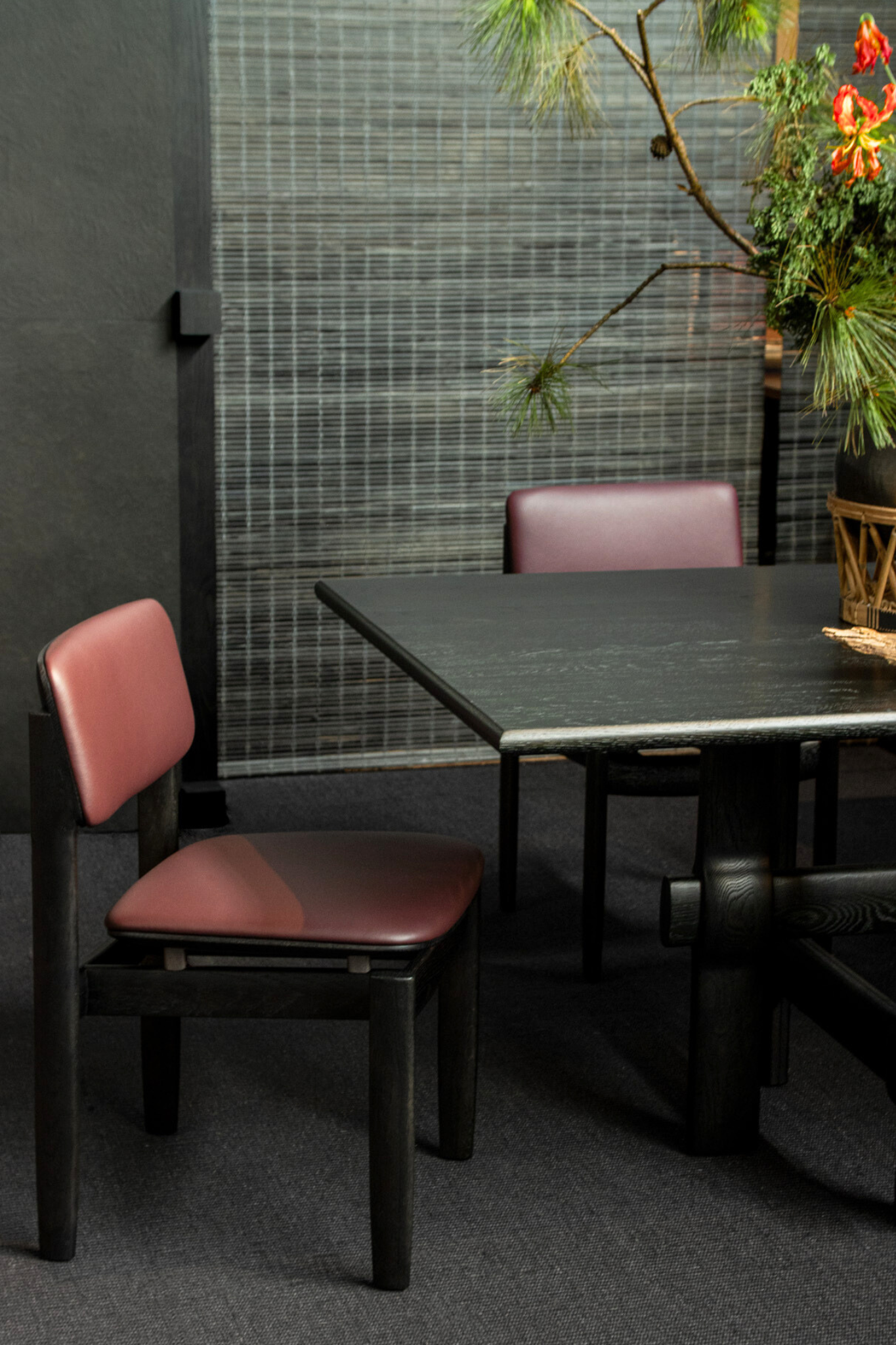 BOW UPHOLSTERED BACK DINING CHAIR