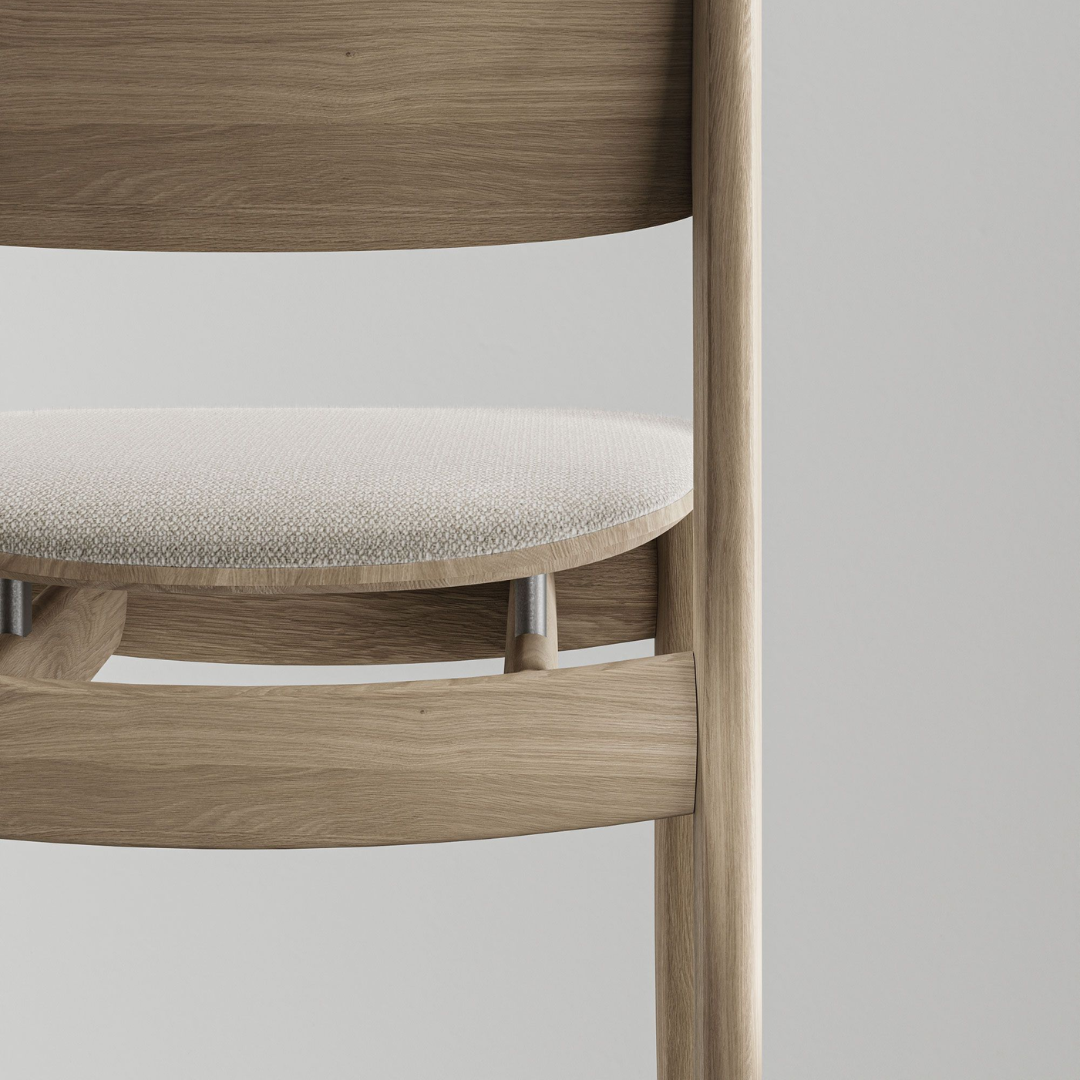 BOW UPHOLSTERED BACK DINING CHAIR