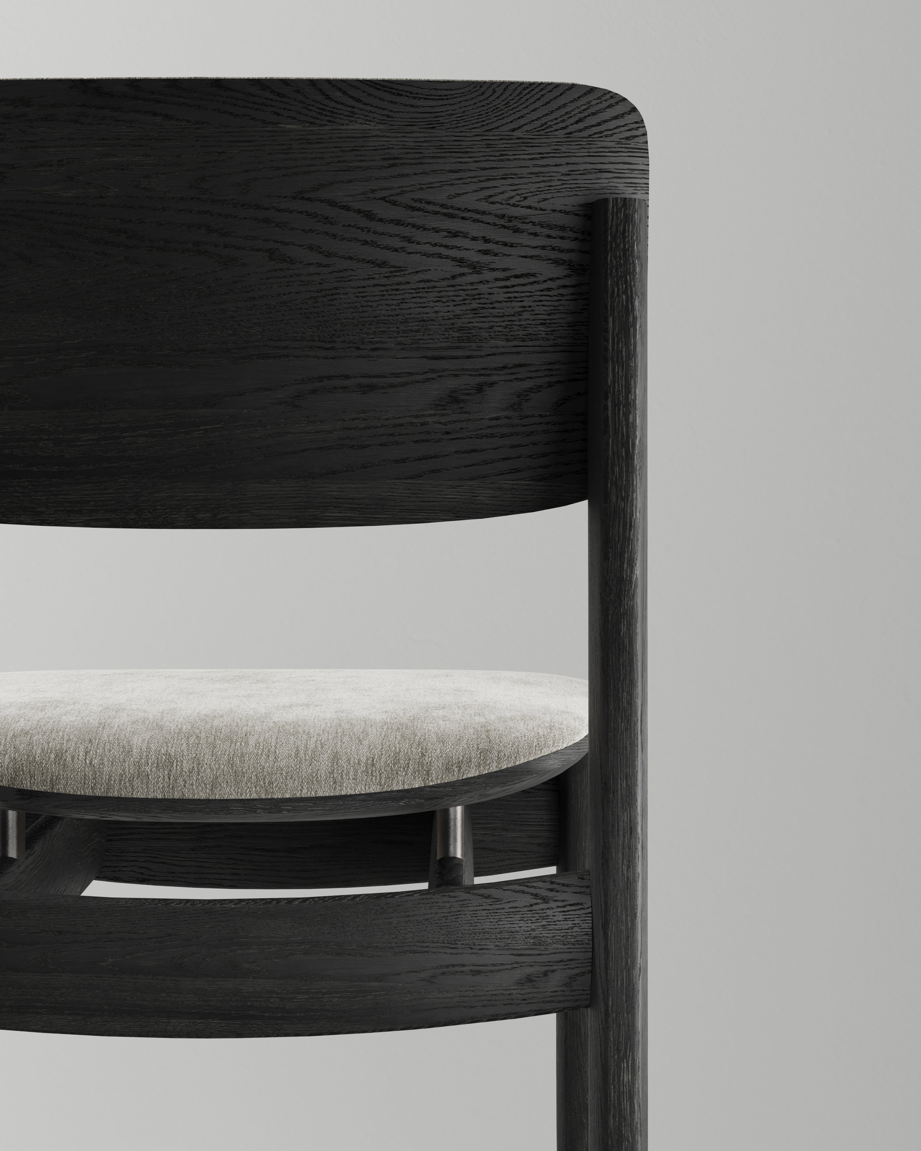 BOW UPHOLSTERED BACK DINING CHAIR