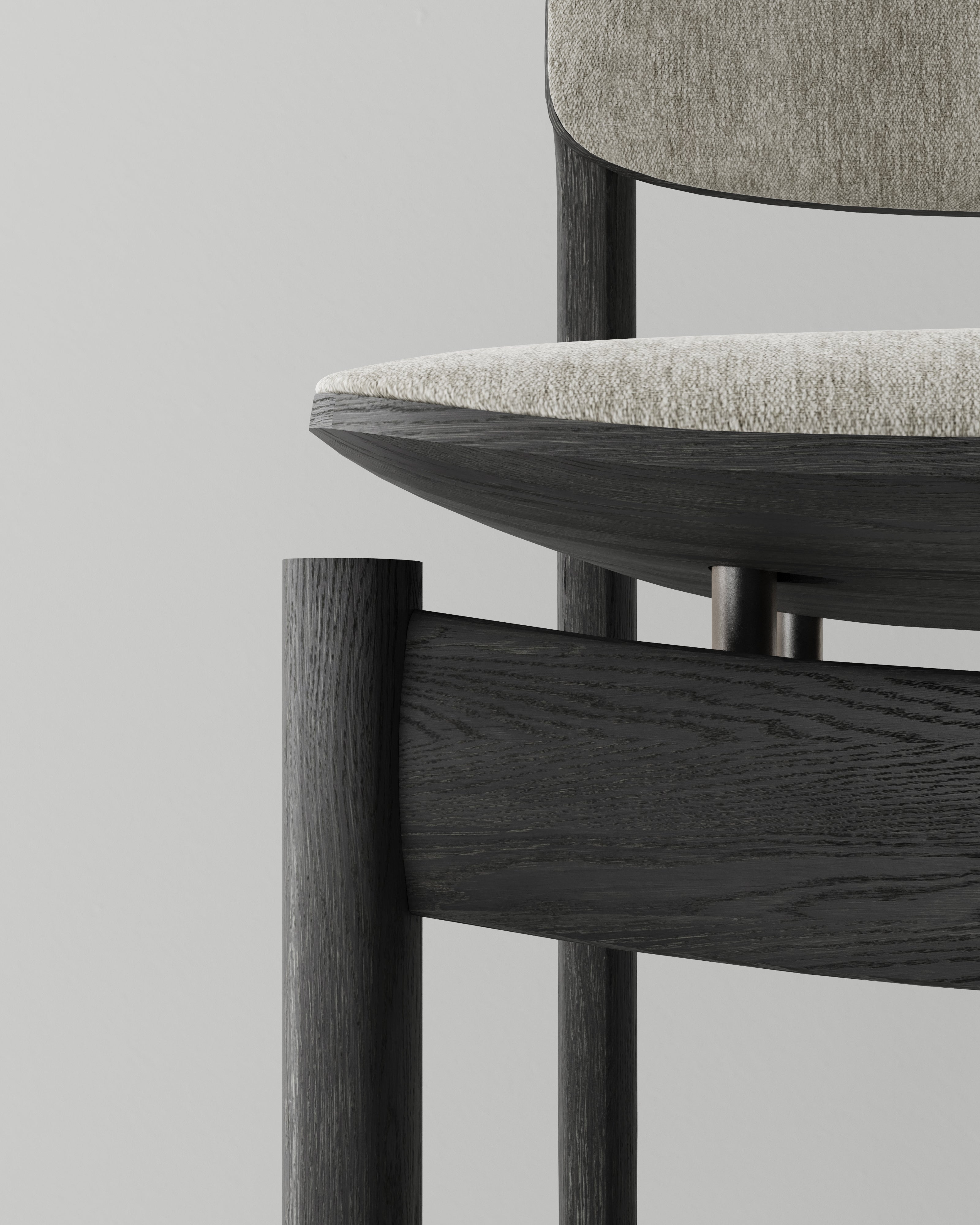 BOW UPHOLSTERED BACK DINING CHAIR