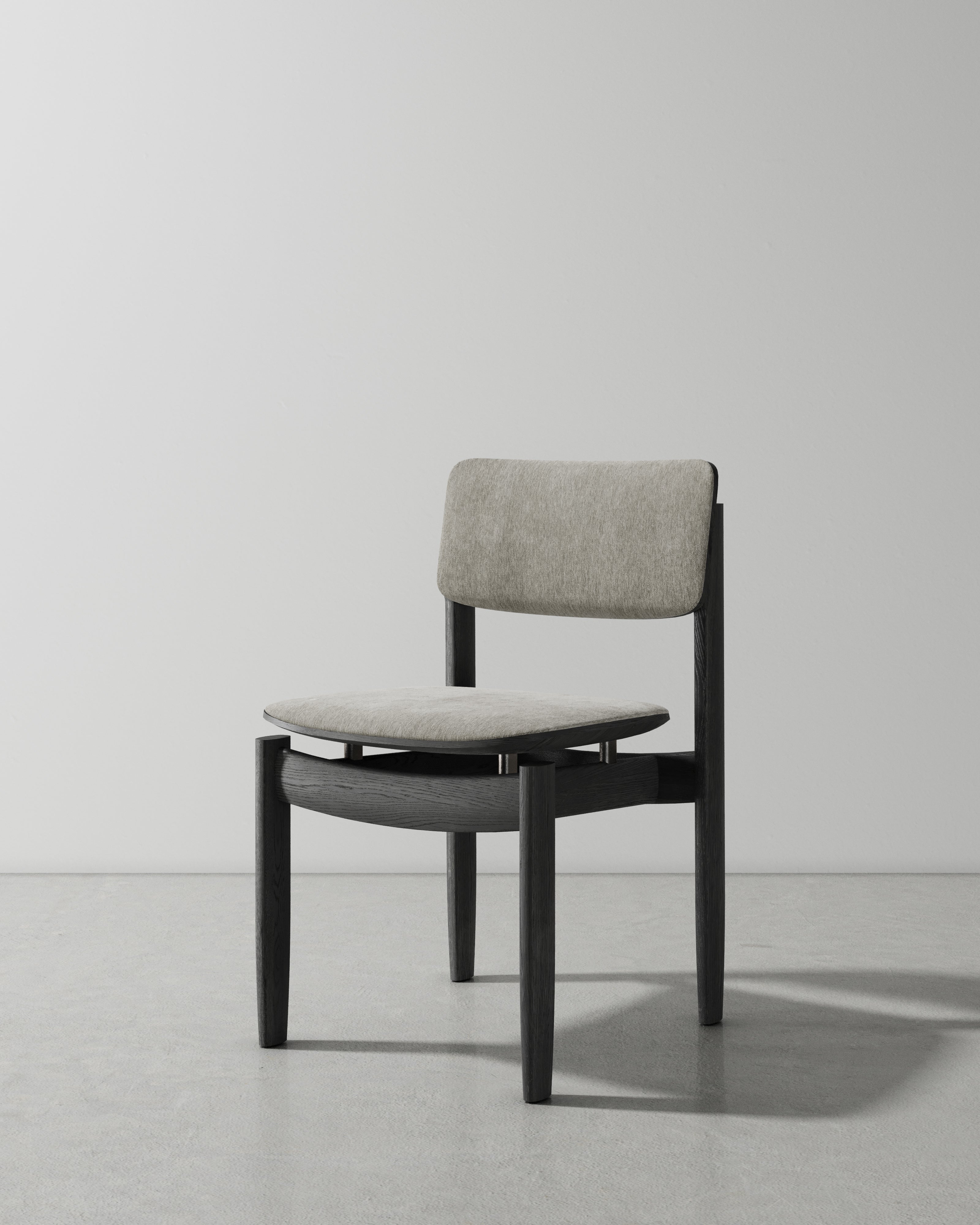 BOW UPHOLSTERED BACK DINING CHAIR