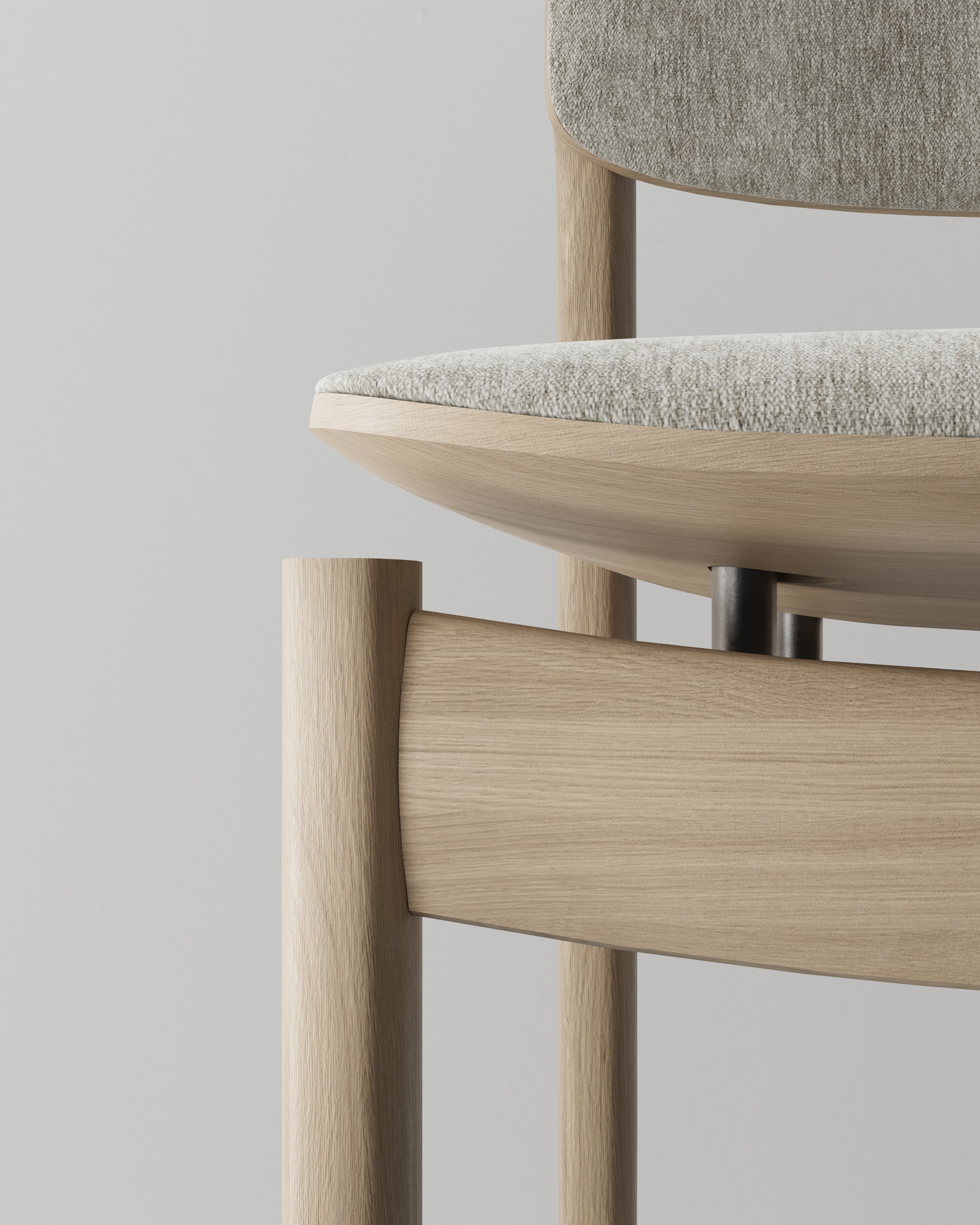 BOW UPHOLSTERED BACK DINING CHAIR